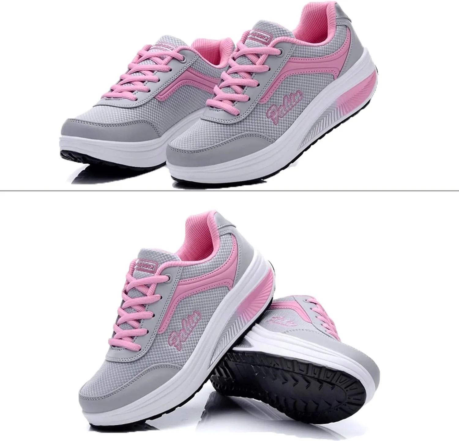 Lymphvity Womens lace-up Walking Shoes Arch Support Breathable Wedge Platform Sneakers Low-top Casual Light Weight Orthotic Sneakers for Plantar Fasciitis