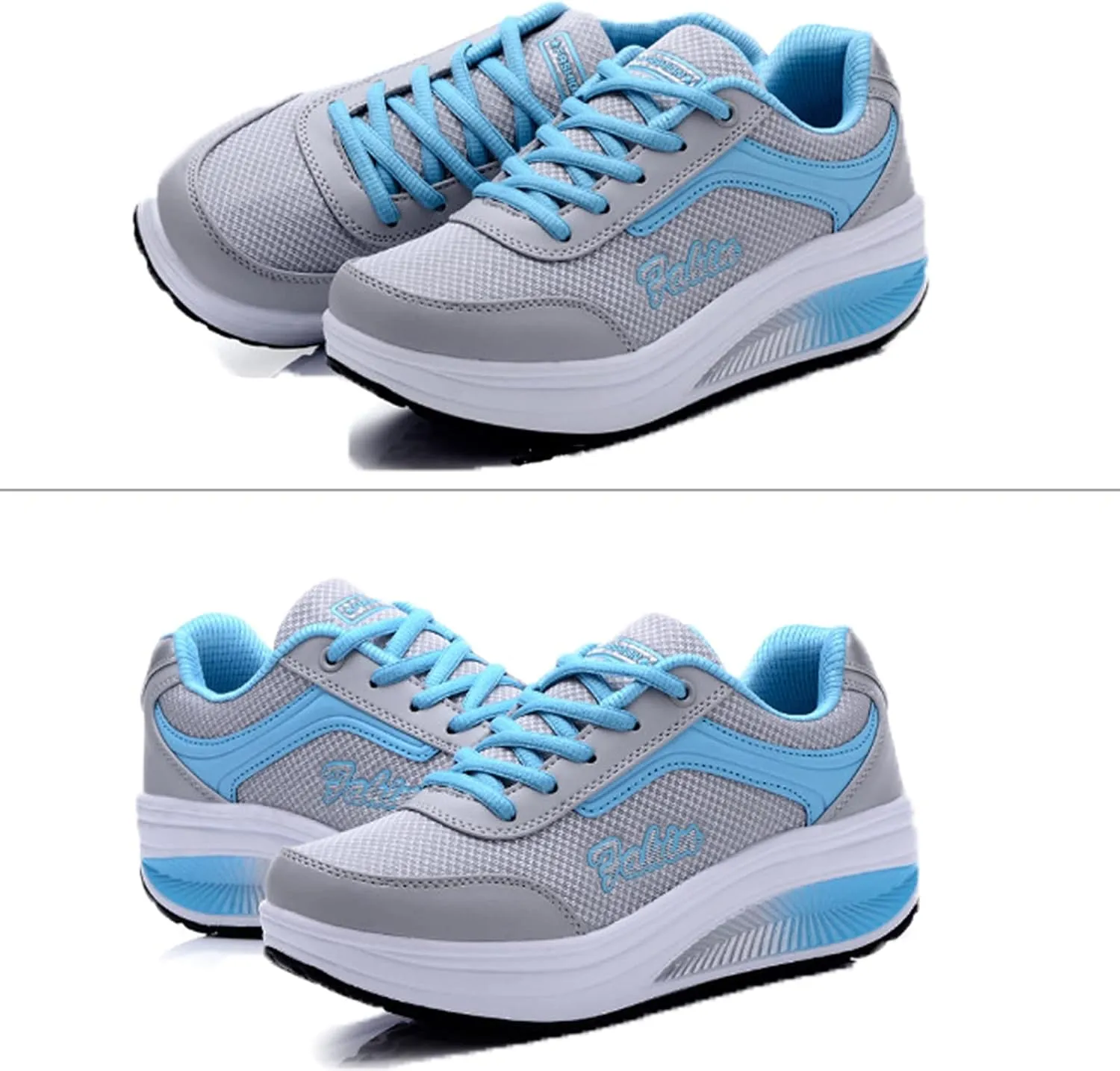 Lymphvity Womens lace-up Walking Shoes Arch Support Breathable Wedge Platform Sneakers Low-top Casual Light Weight Orthotic Sneakers for Plantar Fasciitis