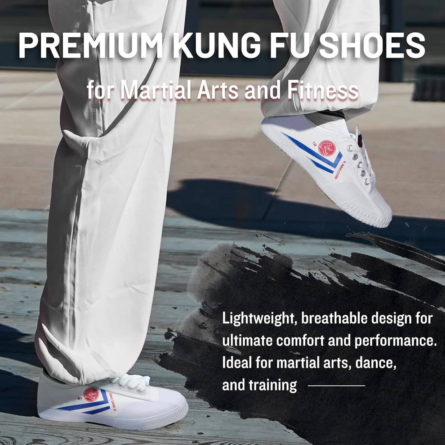 Martial Arts Shoes | Lightweight Breathable Sneakers with Non-Slip Rubber Sole, Toe Protection, Herbal Infused Insole for Men/Women - Kung Fu, Taekwondo, Karate Training & Daily Wear