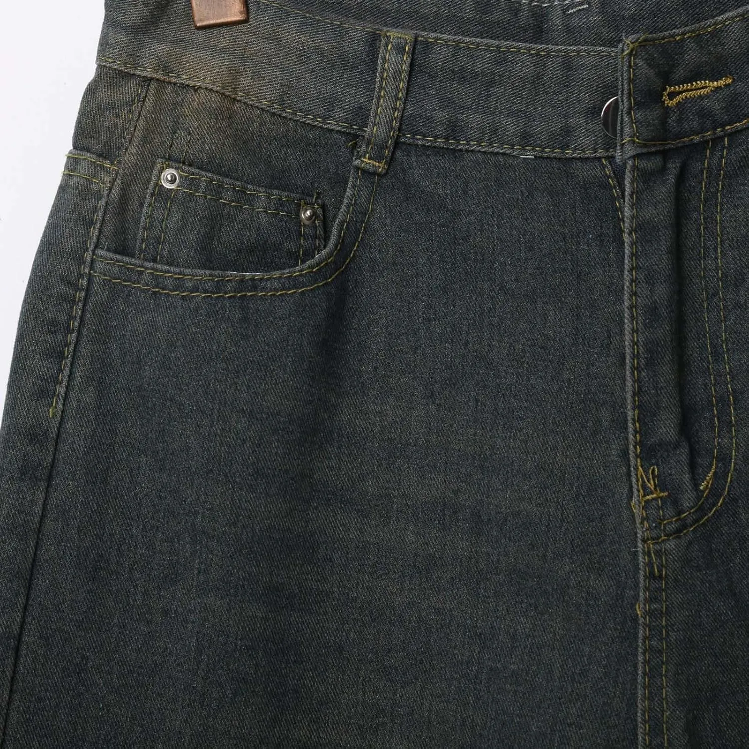 Men Loose Denim Shorts Baggy Casual Summer Wide Leg Mid Jean Jorts Hip Hop Shorts Streetwear with Pockets