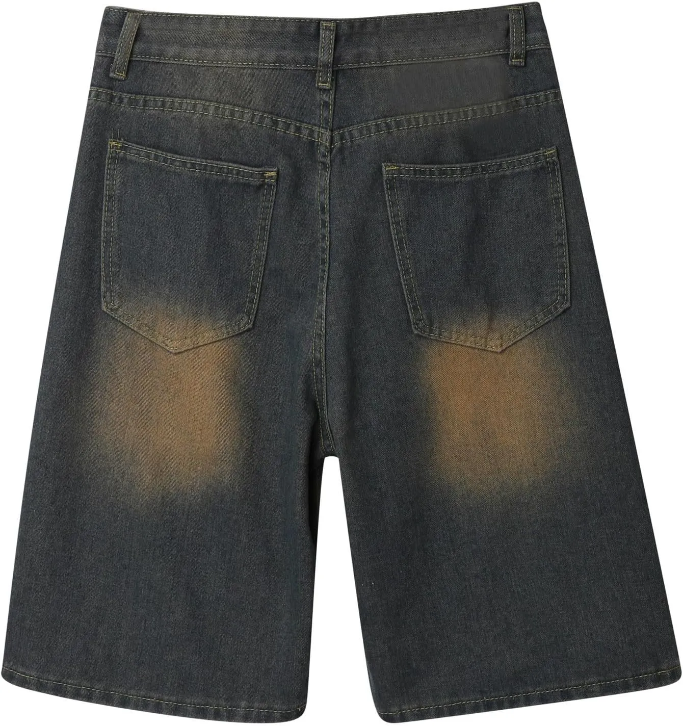 Men Loose Denim Shorts Baggy Casual Summer Wide Leg Mid Jean Jorts Hip Hop Shorts Streetwear with Pockets