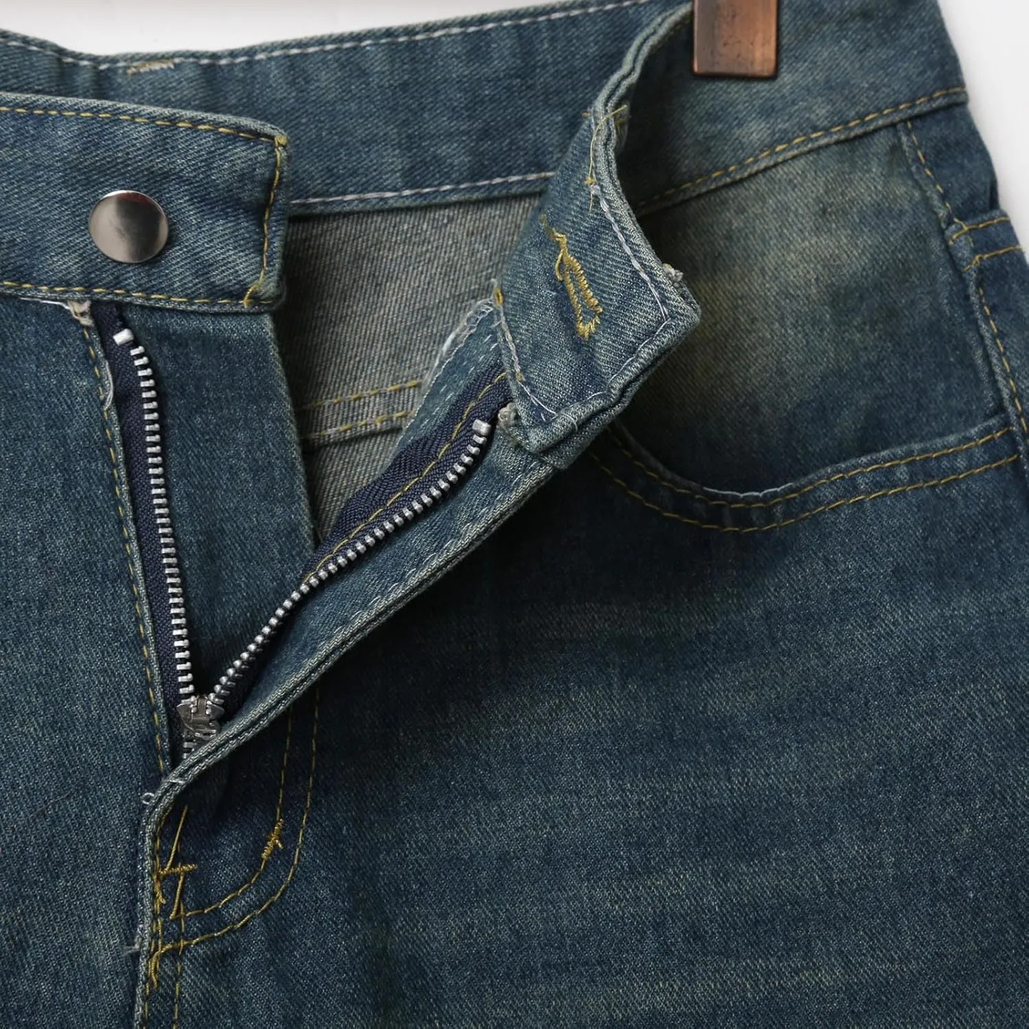 Men Y2K Vintage Baggy Jean Shorts Casual Hip Hop Long Loose Fit Denim Shorts Trendy Outfits