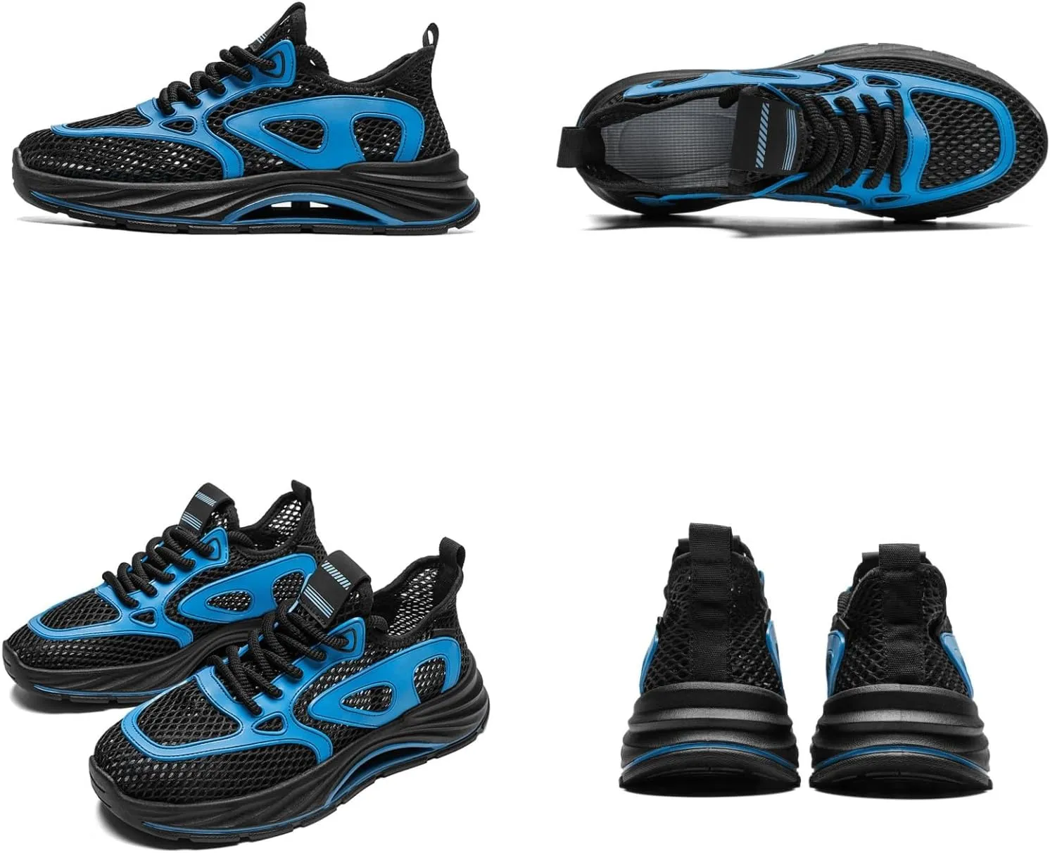Men's Breathable Mesh Hiking Shoes with Drainage Channels Water Outdoor Sneakers for Stream Trekking & Rocky Terrain Anti-Slip Traction Grooves & Wear-Resistant Outsole for Summer Trails