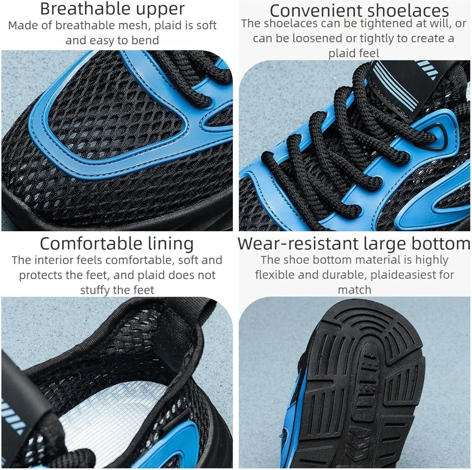 Men's Breathable Mesh Hiking Shoes with Drainage Channels Water Outdoor Sneakers for Stream Trekking & Rocky Terrain Anti-Slip Traction Grooves & Wear-Resistant Outsole for Summer Trails