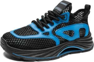 Men's Breathable Mesh Hiking Shoes with Drainage Channels Water Outdoor Sneakers for Stream Trekking & Rocky Terrain Anti-Slip Traction Grooves & Wear-Resistant Outsole for Summer Trails