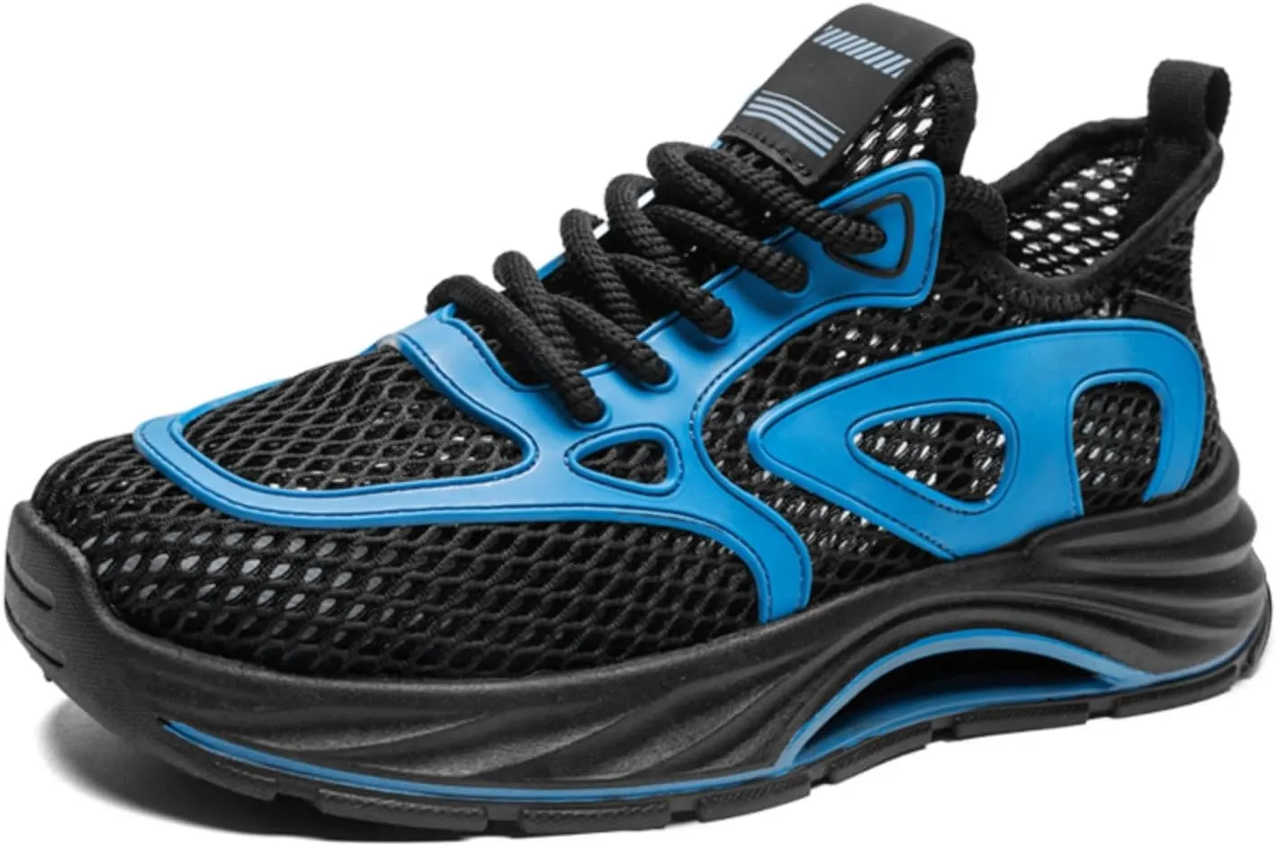 Men's Breathable Mesh Hiking Shoes with Drainage Channels Water Outdoor Sneakers for Stream Trekking & Rocky Terrain Anti-Slip Traction Grooves & Wear-Resistant Outsole for Summer Trails