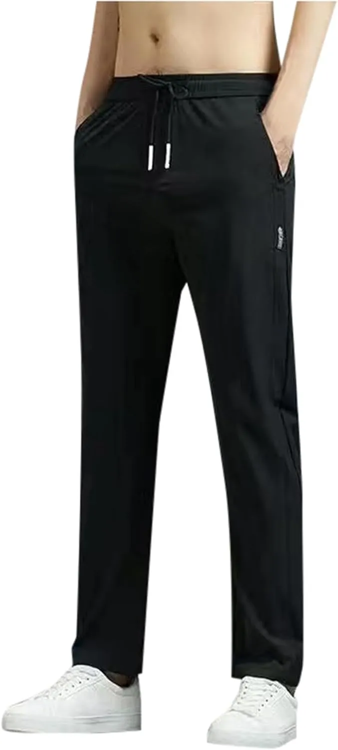 Men's Cargo Combat Pants Casual Linen Stretch Drawstring Pant Sweatpant Joggers Loose Fit Loungewear