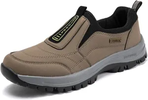 Men's Casual Fashion Waterproof Anti-Slip Lightweight Orthopedic Loafers,Low-top Safety Sneakers Comfortable Walking Boat Shoe，Extended Width Foot Breathable Sneakers