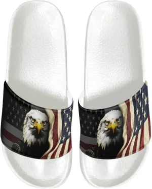 Men's Casual Sandal Slippers Outdoor Indoor Slide for Men White Sole for Beach Pool Shower