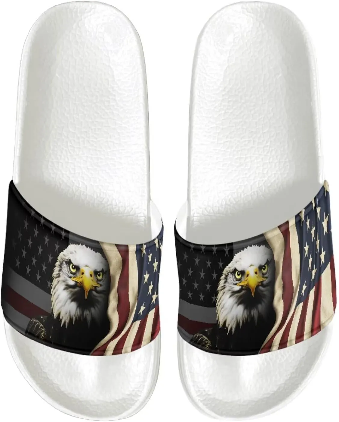 Men's Casual Sandal Slippers Outdoor Indoor Slide for Men White Sole for Beach Pool Shower
