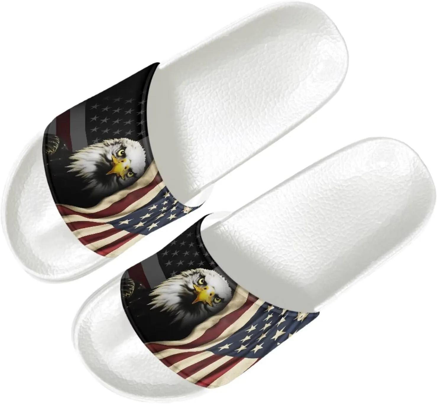 Men's Casual Sandal Slippers Outdoor Indoor Slide for Men White Sole for Beach Pool Shower