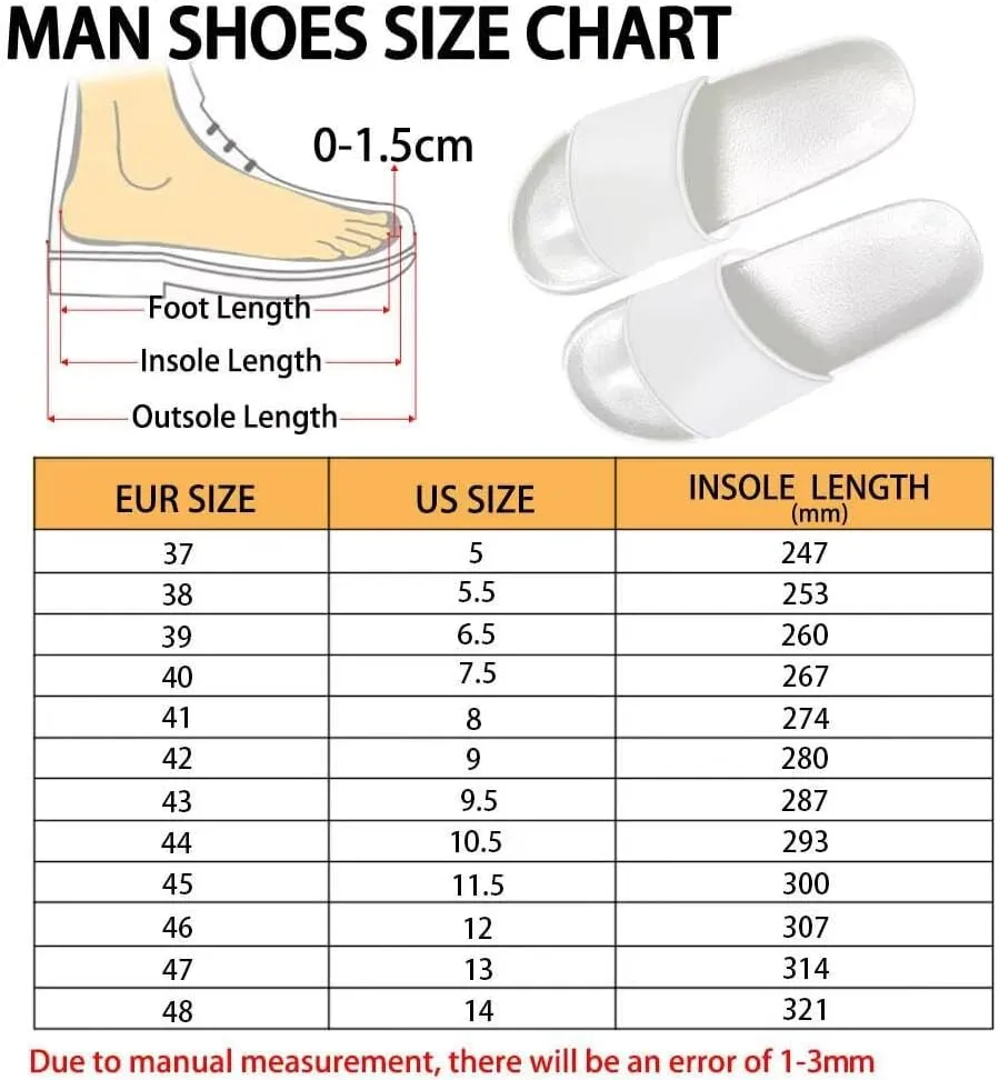 Men's Casual Sandal Slippers Outdoor Indoor Slide for Men White Sole for Beach Pool Shower