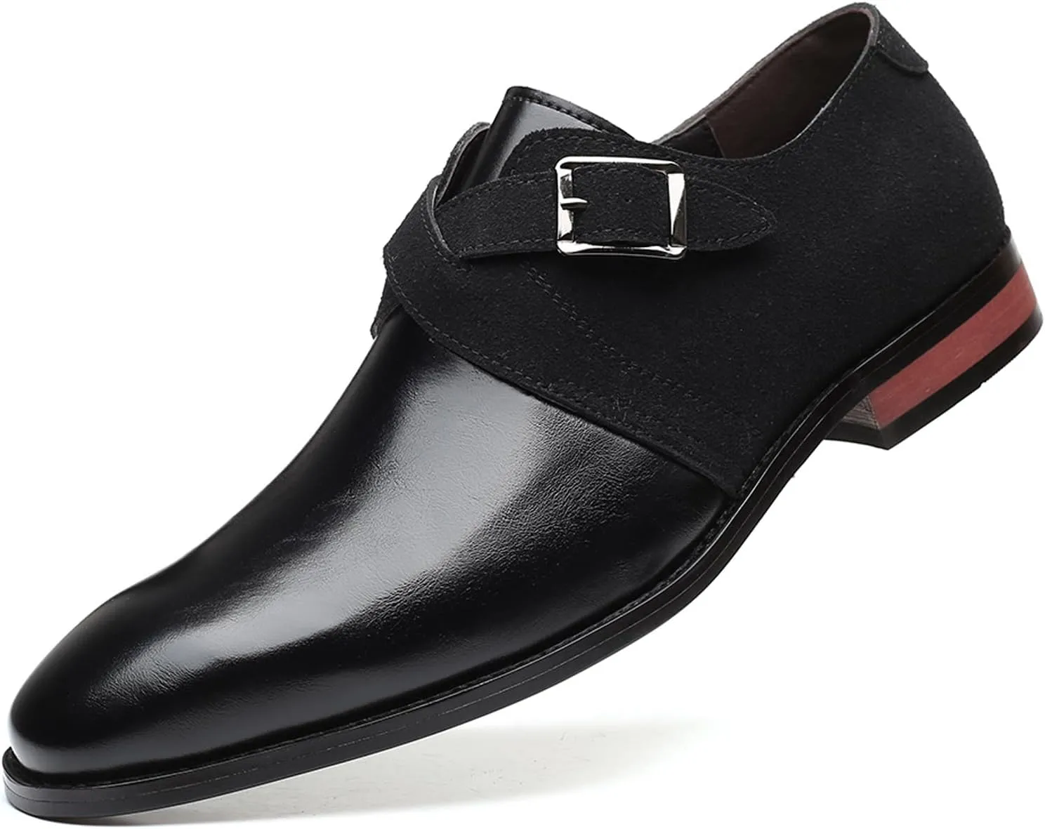 Men's Classic Double Monk Strap Formal Oxford Shoes Comfortable Genuine Leather Slip On Business Dress Shoes Modern Casual Loafers for Men