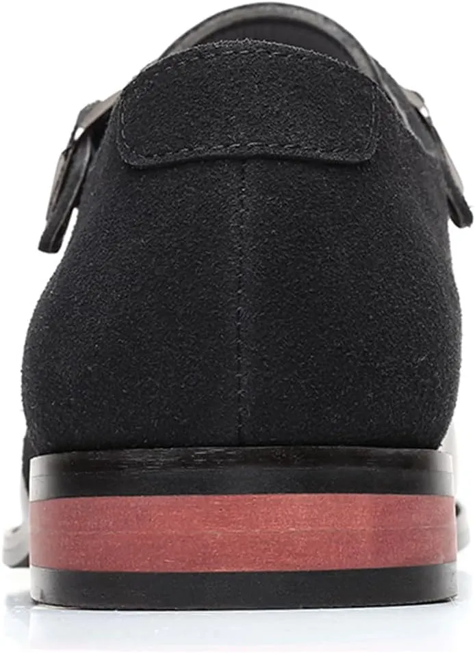 Men's Classic Double Monk Strap Formal Oxford Shoes Comfortable Genuine Leather Slip On Business Dress Shoes Modern Casual Loafers for Men