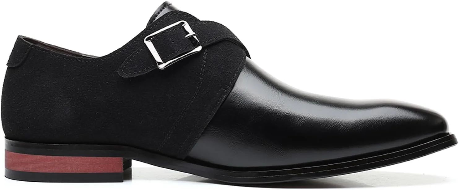 Men's Classic Double Monk Strap Formal Oxford Shoes Comfortable Genuine Leather Slip On Business Dress Shoes Modern Casual Loafers for Men