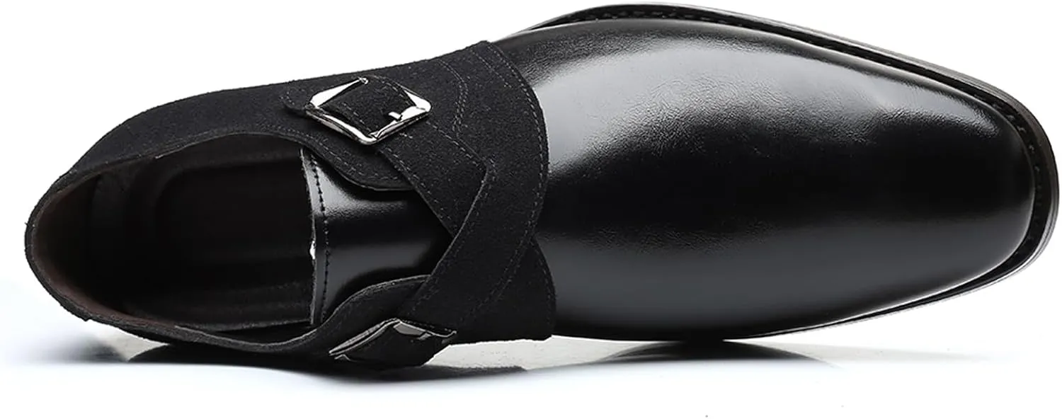 Men's Classic Double Monk Strap Formal Oxford Shoes Comfortable Genuine Leather Slip On Business Dress Shoes Modern Casual Loafers for Men