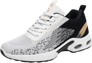 Men's Fashion Color Block Breathable Lace-Up Road Running Shoes, Comfortable Non-Slip Wear-Resistant Sports Sneakers, All-Season Casual