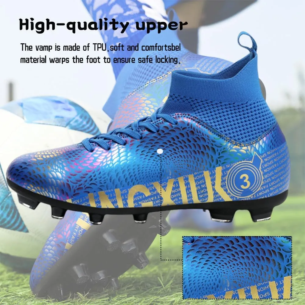 Men's Football Boots Spikes High Top Unisex Outdoor/Indoor Training Sneakers - Lawn Outdoor Youth Football Boots