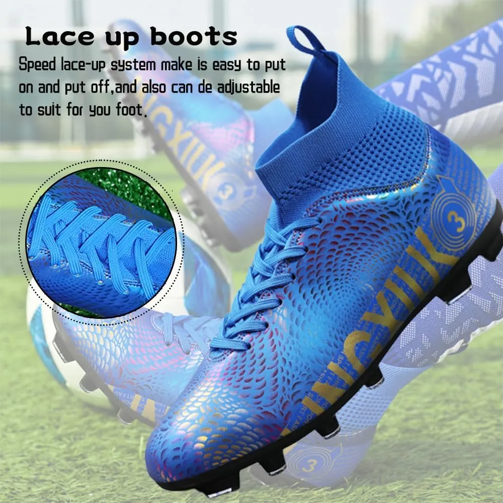 Men's Football Boots Spikes High Top Unisex Outdoor/Indoor Training Sneakers - Lawn Outdoor Youth Football Boots