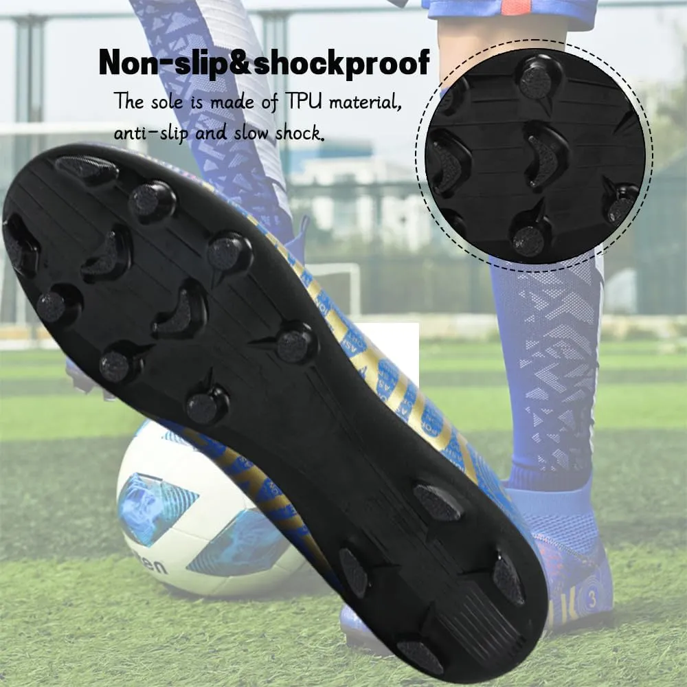 Men's Football Boots Spikes High Top Unisex Outdoor/Indoor Training Sneakers - Lawn Outdoor Youth Football Boots
