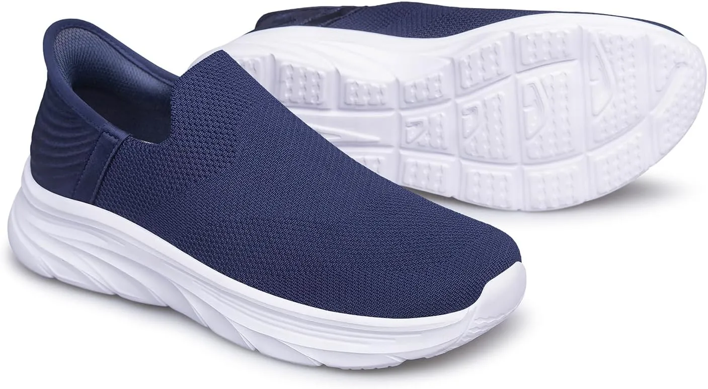 Men's Hands Free Slip on Walking Shoes Lightweight Comfortable Tennis Casual Non Slip Workout Sneakers Loafers