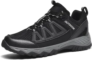 Men's Hiking Shoes Low-Top Trail Running Sneakers Breathable Mesh Travel Shoes Non-Slip Outdoor Trekking Boots