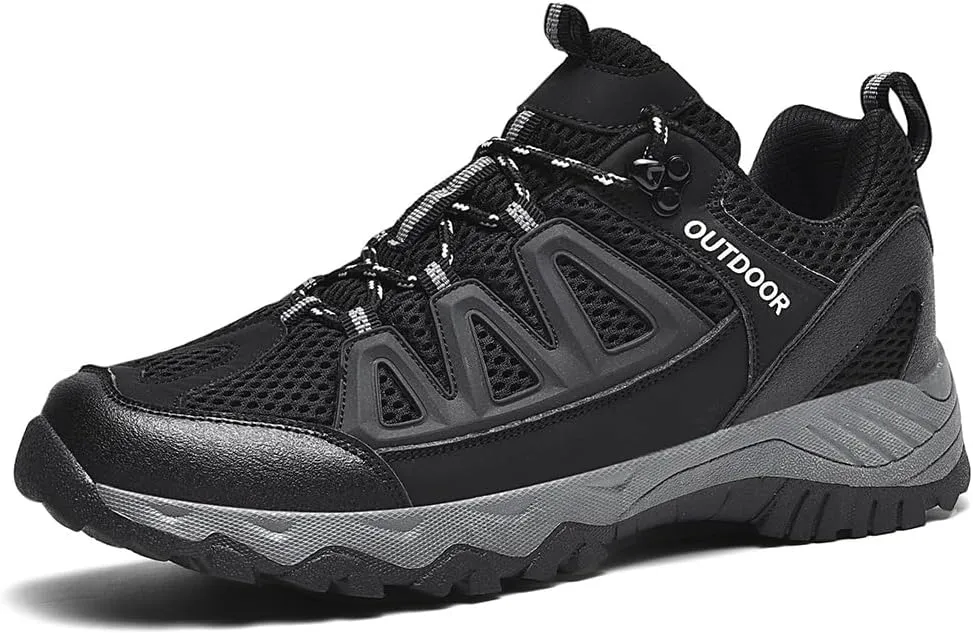 Men's Hiking Shoes Low-Top Trail Running Sneakers Breathable Mesh Travel Shoes Non-Slip Outdoor Trekking Boots