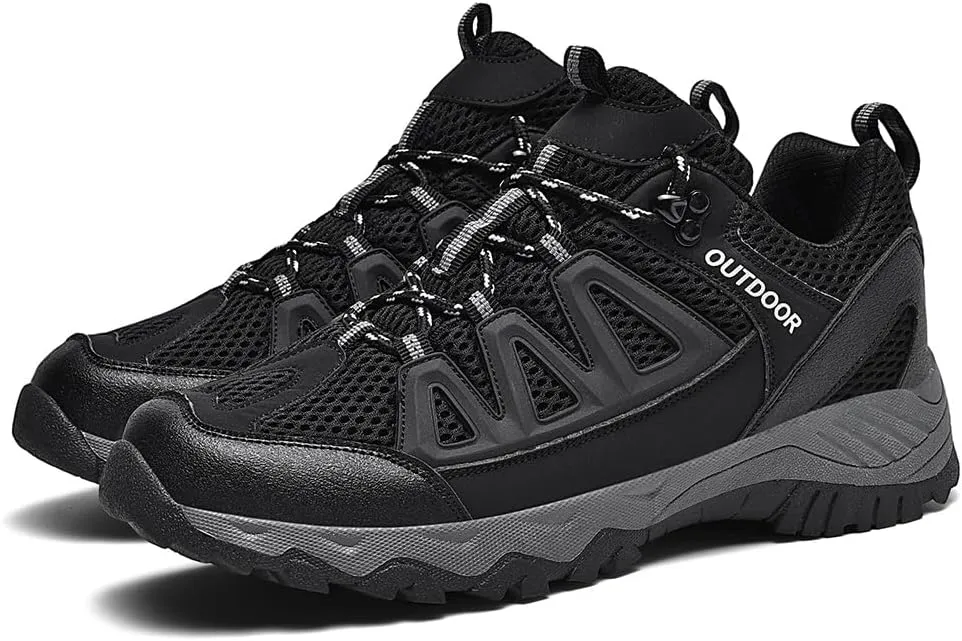 Men's Hiking Shoes Low-Top Trail Running Sneakers Breathable Mesh Travel Shoes Non-Slip Outdoor Trekking Boots
