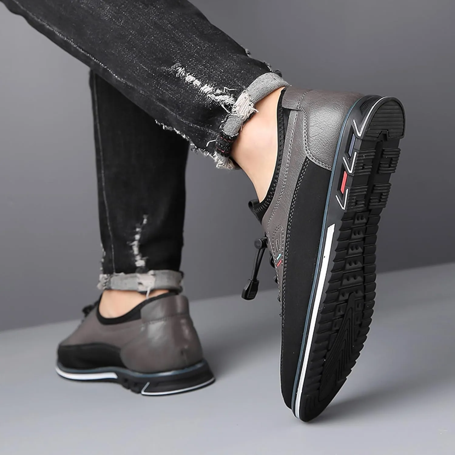 Men's Leather Casual Oxford Shoes Moccasin Driving Office Walking Loafers Lace Up Slip-On Business