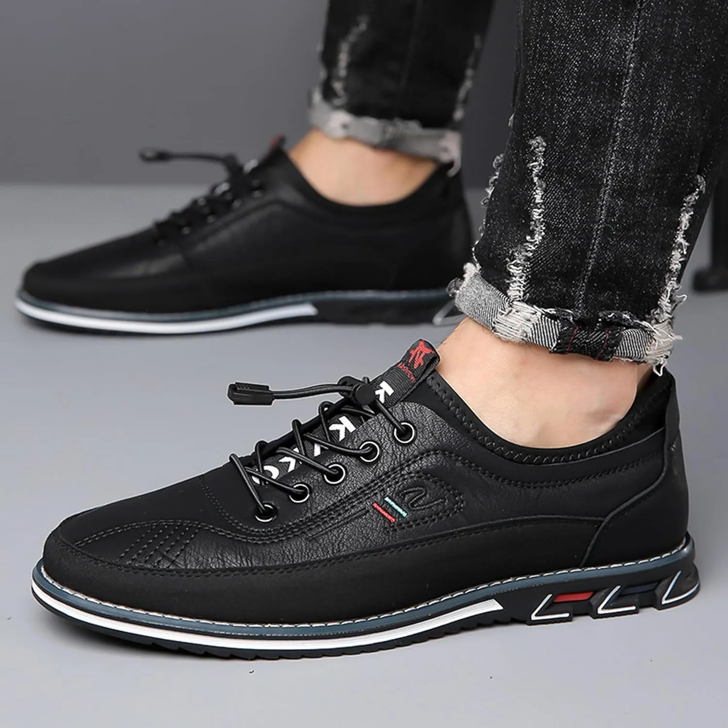 Men's Leather Casual Oxford Shoes Moccasin Driving Office Walking Loafers Lace Up Slip-On Business