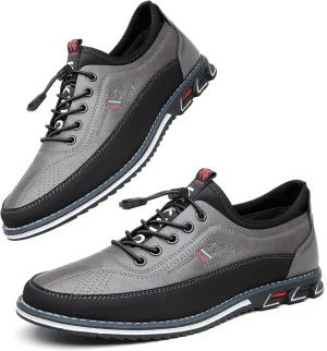 Men's Leather Casual Oxford Shoes Moccasin Driving Office Walking Loafers Lace Up Slip-On Business