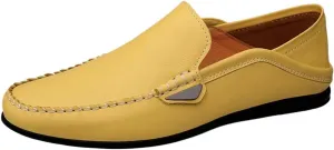 Men's Leather Loafers – Comfortable Slip-On Moccasins with Anti-Slip Sole, Lightweight and Resistant for Prom and Casual Walking