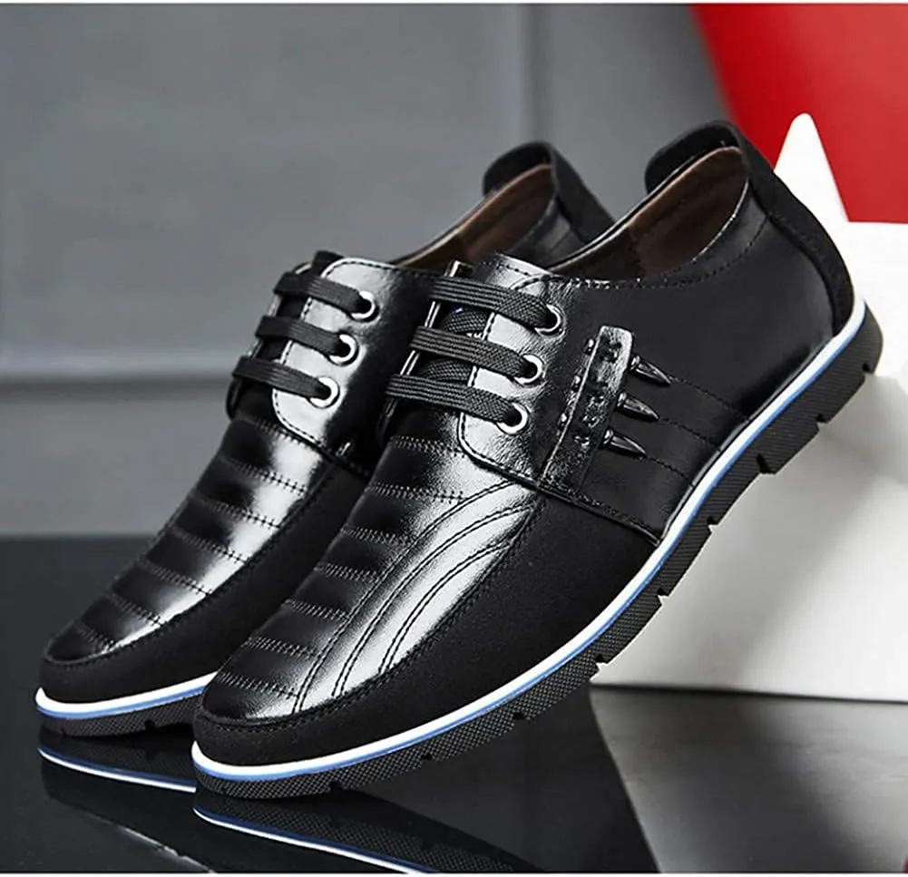 Men's Leather Shoes Loafers Casual Oxford Lace Up Business Classic Comfortable Driving Office Walking Moccasin British Fashion