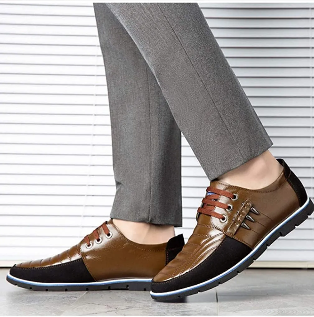 Men's Leather Shoes Loafers Casual Oxford Lace Up Business Classic Comfortable Driving Office Walking Moccasin British Fashion