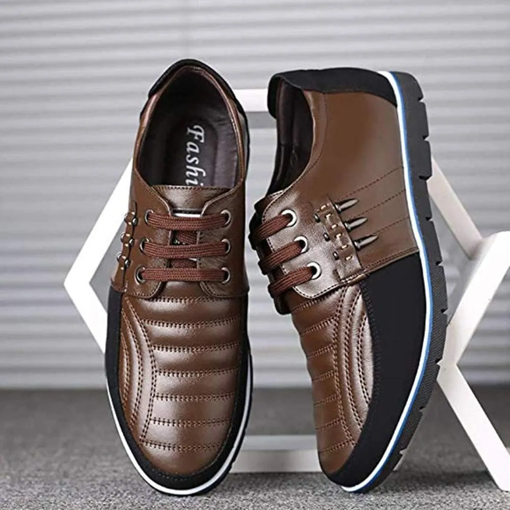 Men's Leather Shoes Loafers Casual Oxford Lace Up Business Classic Comfortable Driving Office Walking Moccasin British Fashion