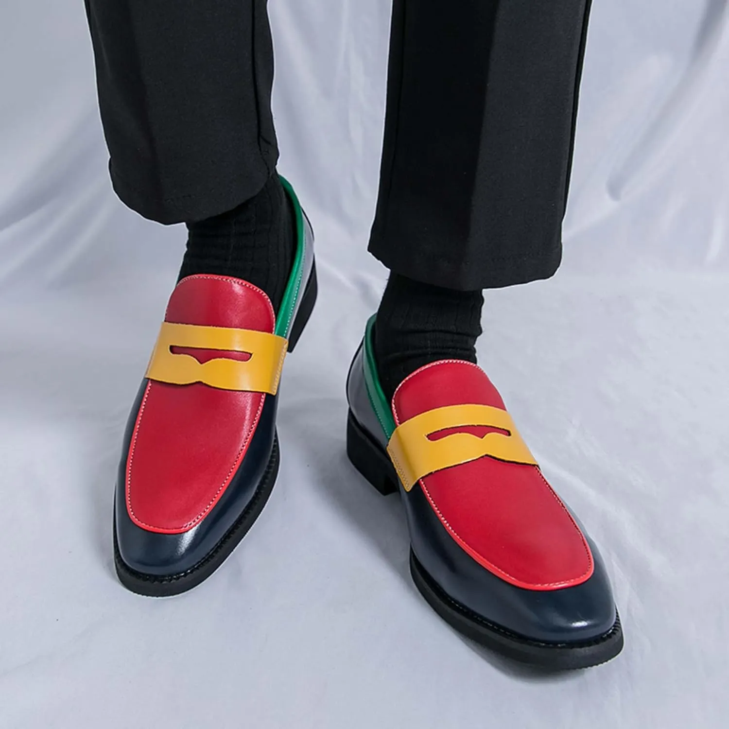 Men's Loafers Classic Business Formal Uniform Prom Casual Walking Oxford Leather Shoes