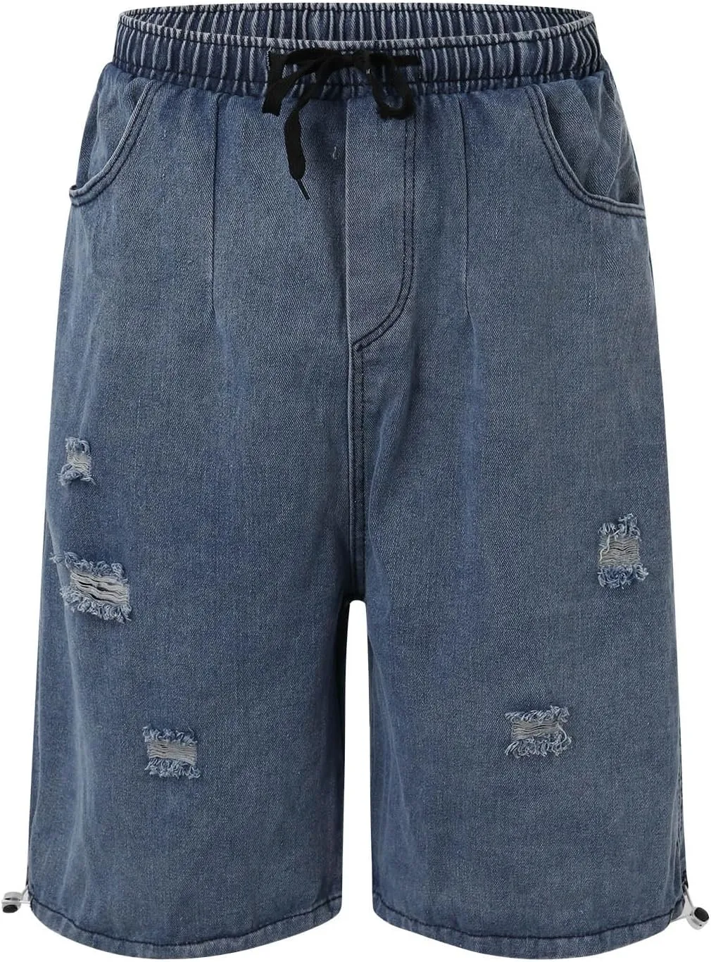 Mens Loose Hip Hop Cropped Jean Shorts Work Denim Shorts with Pockets Summer Casual 2025 Trendy Streetwear