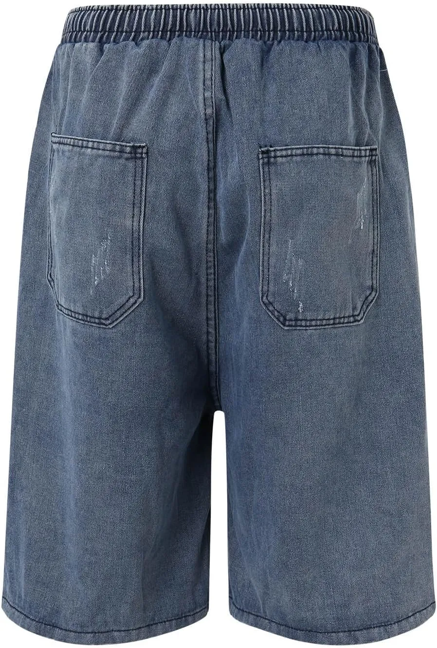 Men's Loose Y2K Hip Hop Mid Jean Shorts Work Denim Shorts with Pockets Casual Summer Streetwear Clothes