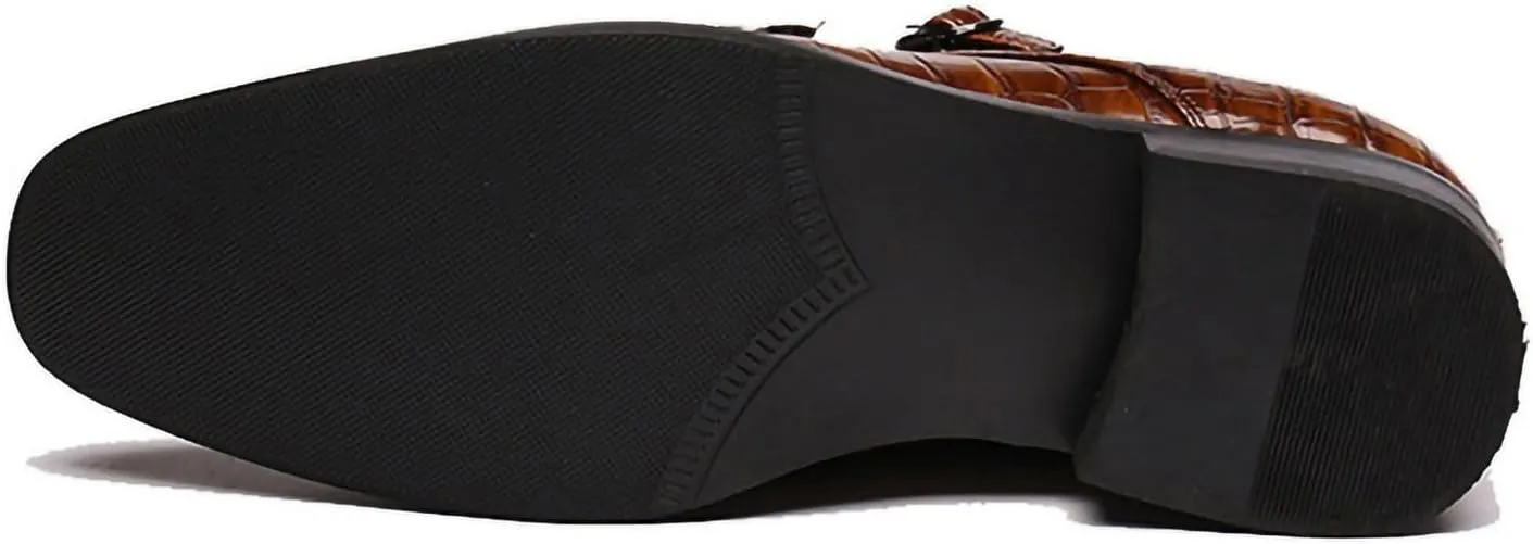Men's Monk Strap Slip-On Loafers Premium PU Leather Oxford Dress Shoes Comfortable Business Casual Footwear Formal & Office Wear