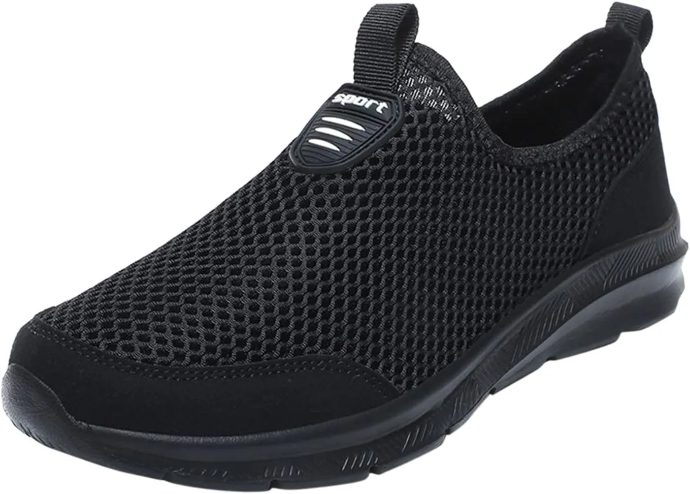 Mens Non Slip Walking Sneakers Lightweight Breathable Slip on Running Shoes Athletic Gym Tennis Shoes for Men
