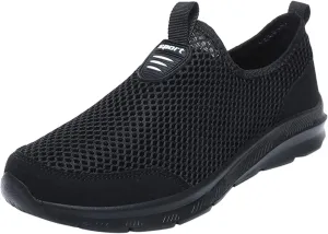 Mens Non Slip Walking Sneakers Lightweight Breathable Slip on Running Shoes Athletic Gym Tennis Shoes for Men