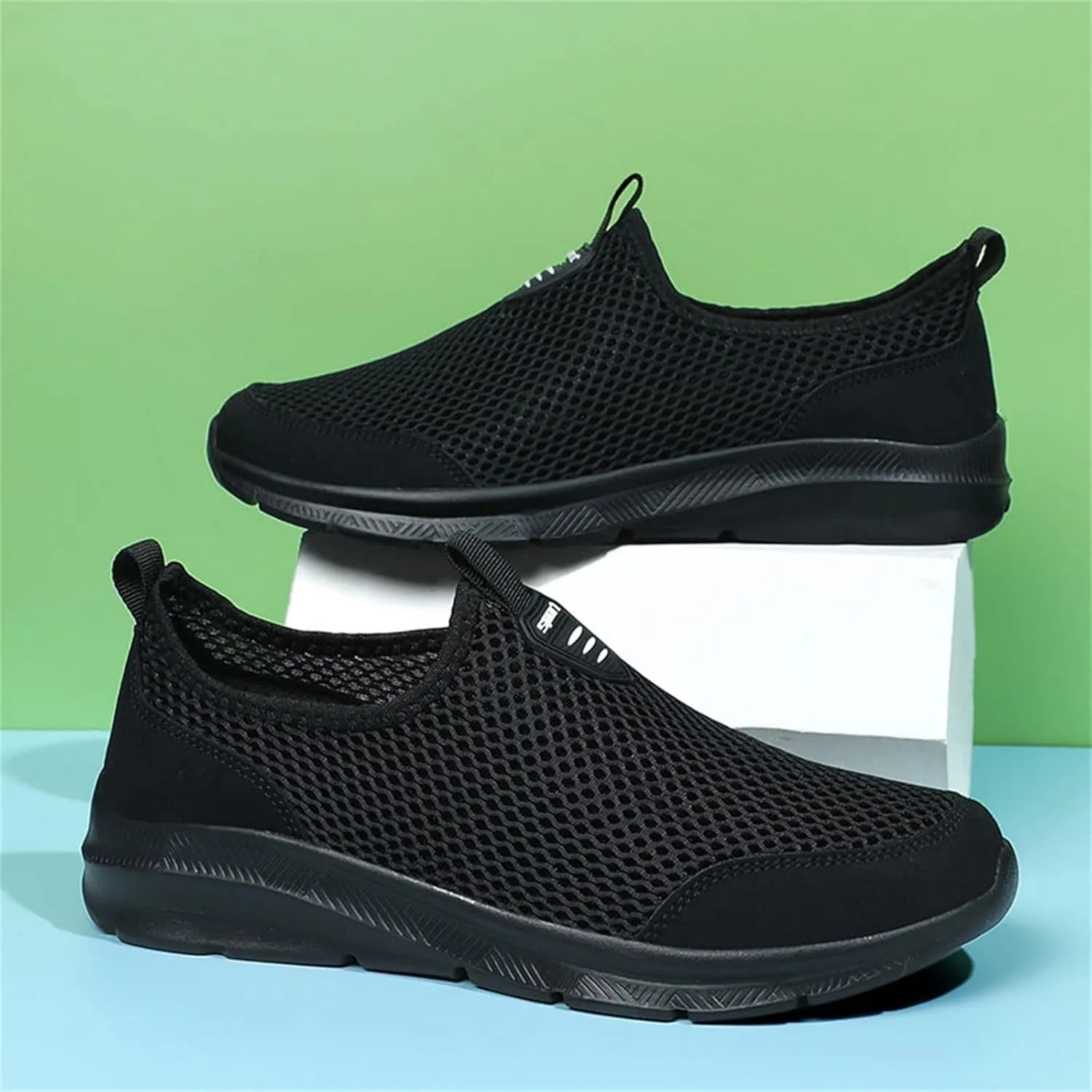 Mens Non Slip Walking Sneakers Lightweight Breathable Slip on Running Shoes Athletic Gym Tennis Shoes for Men