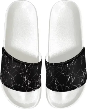 Mens Open Toe Sport Sandals Non-Slip Cozy Shower Shoes Comfortable Peep Toe Slide Sandals Single Band Plain Ultimate Comfort Slippers for Summer