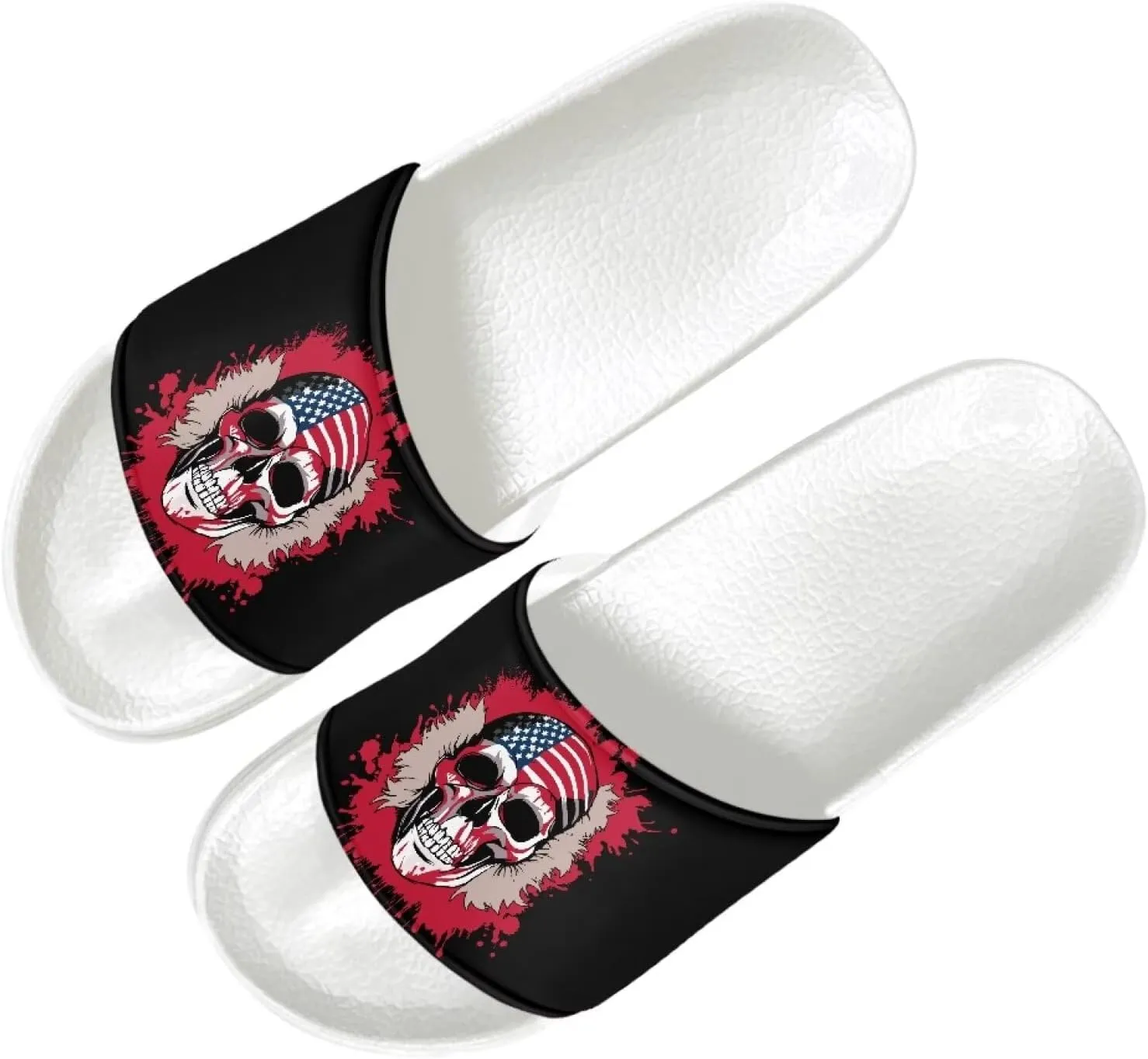 Mens Open Toe Sport Sandals Non-Slip Cozy Shower Shoes Comfortable Peep Toe Slide Sandals Single Band Plain Ultimate Comfort Slippers for Summer