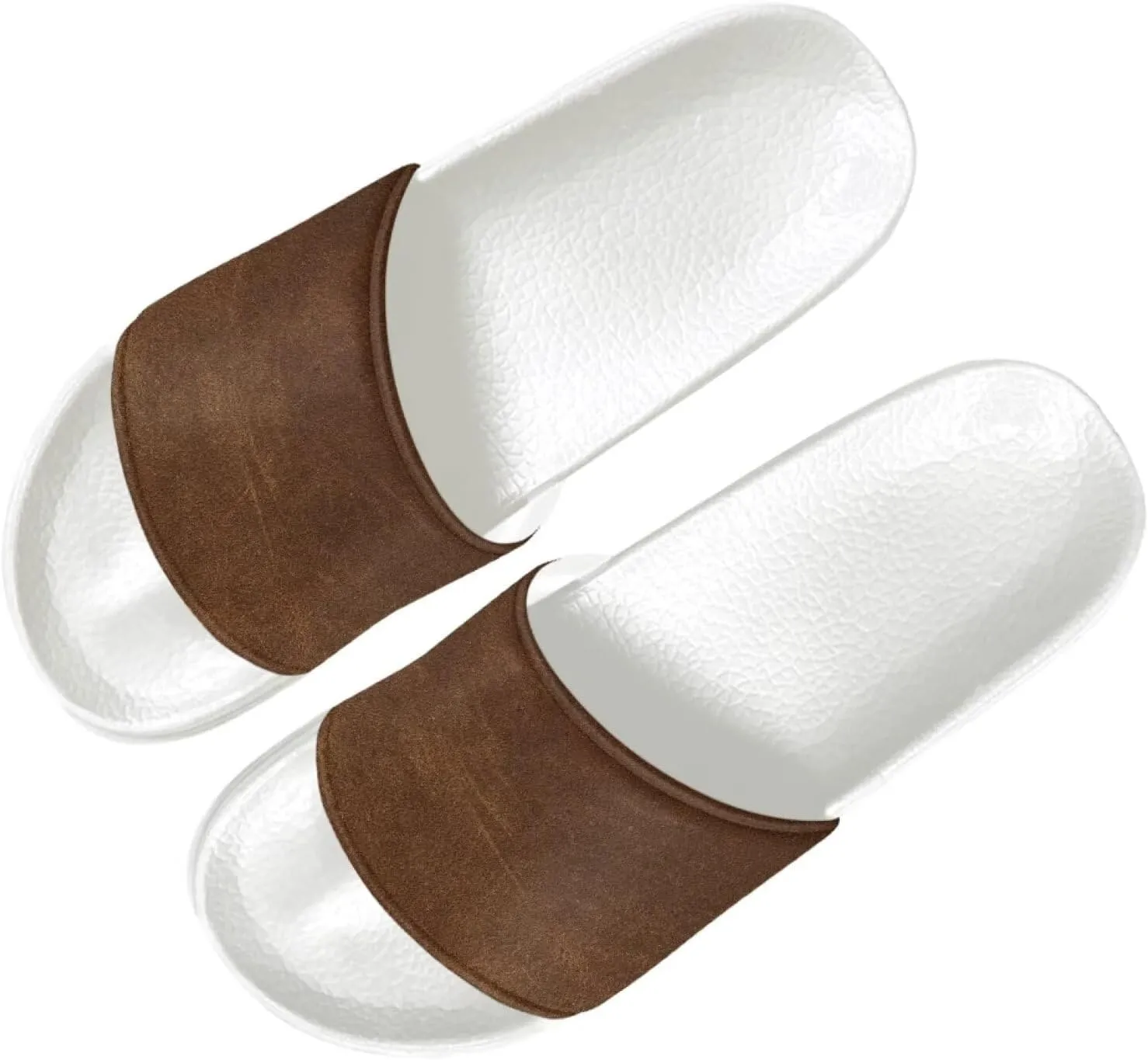 Mens Open Toe Sport Sandals Non-Slip Cozy Shower Shoes Comfortable Peep Toe Slide Sandals Single Band Plain Ultimate Comfort Slippers for Summer