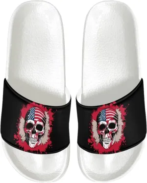 Mens Open Toe Sport Sandals Non-Slip Cozy Shower Shoes Comfortable Peep Toe Slide Sandals Single Band Plain Ultimate Comfort Slippers for Summer
