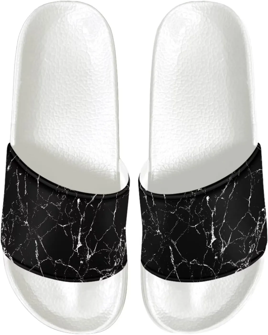 Mens Open Toe Sport Sandals Non-Slip Cozy Shower Shoes Comfortable Peep Toe Slide Sandals Single Band Plain Ultimate Comfort Slippers for Summer