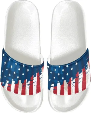 Mens Open Toe Sport Sandals Non-Slip Cozy Shower Shoes Comfortable Peep Toe Slide Sandals Single Band Plain Ultimate Comfort Slippers for Summer