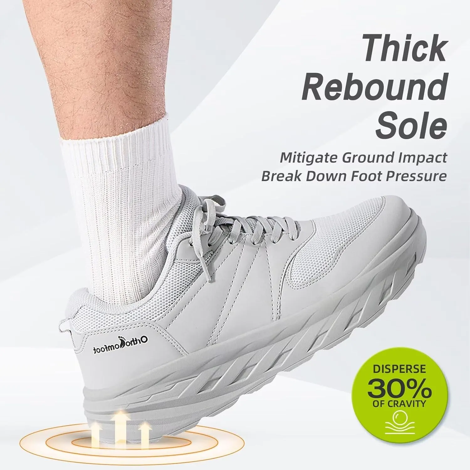 Men's Orthopedic Diabetic Wide Walking Shoes: Comfortable Arch Support Plantar Fasciitis Sports Running Sneakers, Casual Swollen Bunion Work Tennis Shoes for Foot and Heel Pain Relief