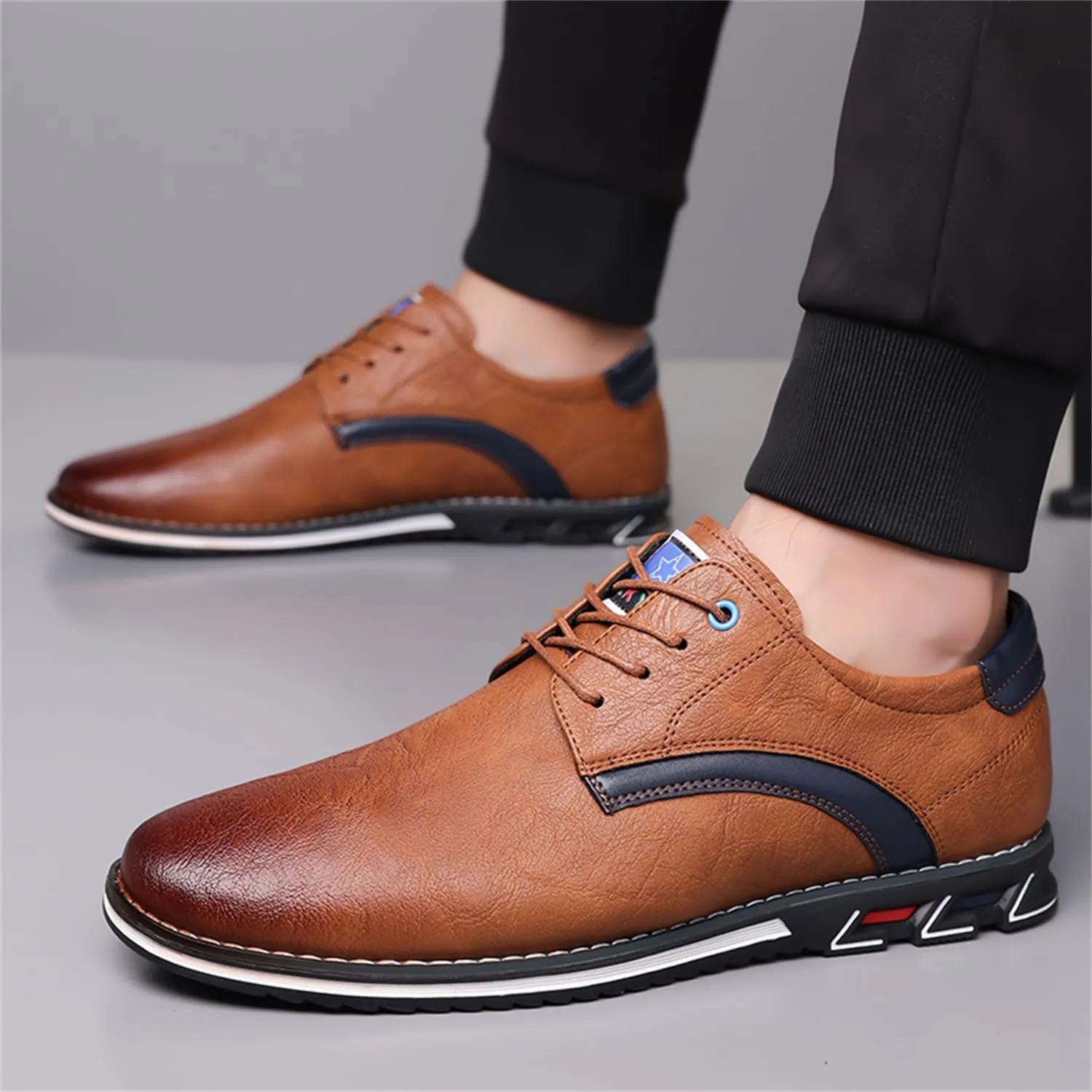 Men's Oxford Casual Dress Shoes Classic Tuxedo Lace-up Lightweight Formal Loafers